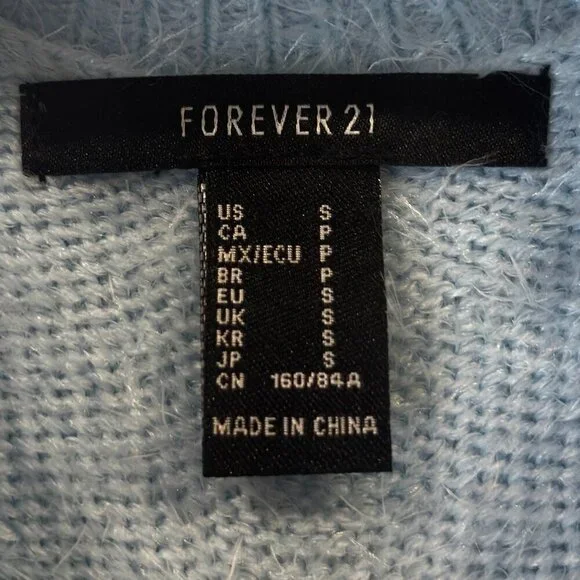 Forever 21 Fuzzy Baby Blue Sweater Dress | Women's Size Small - Picture 5 of 5